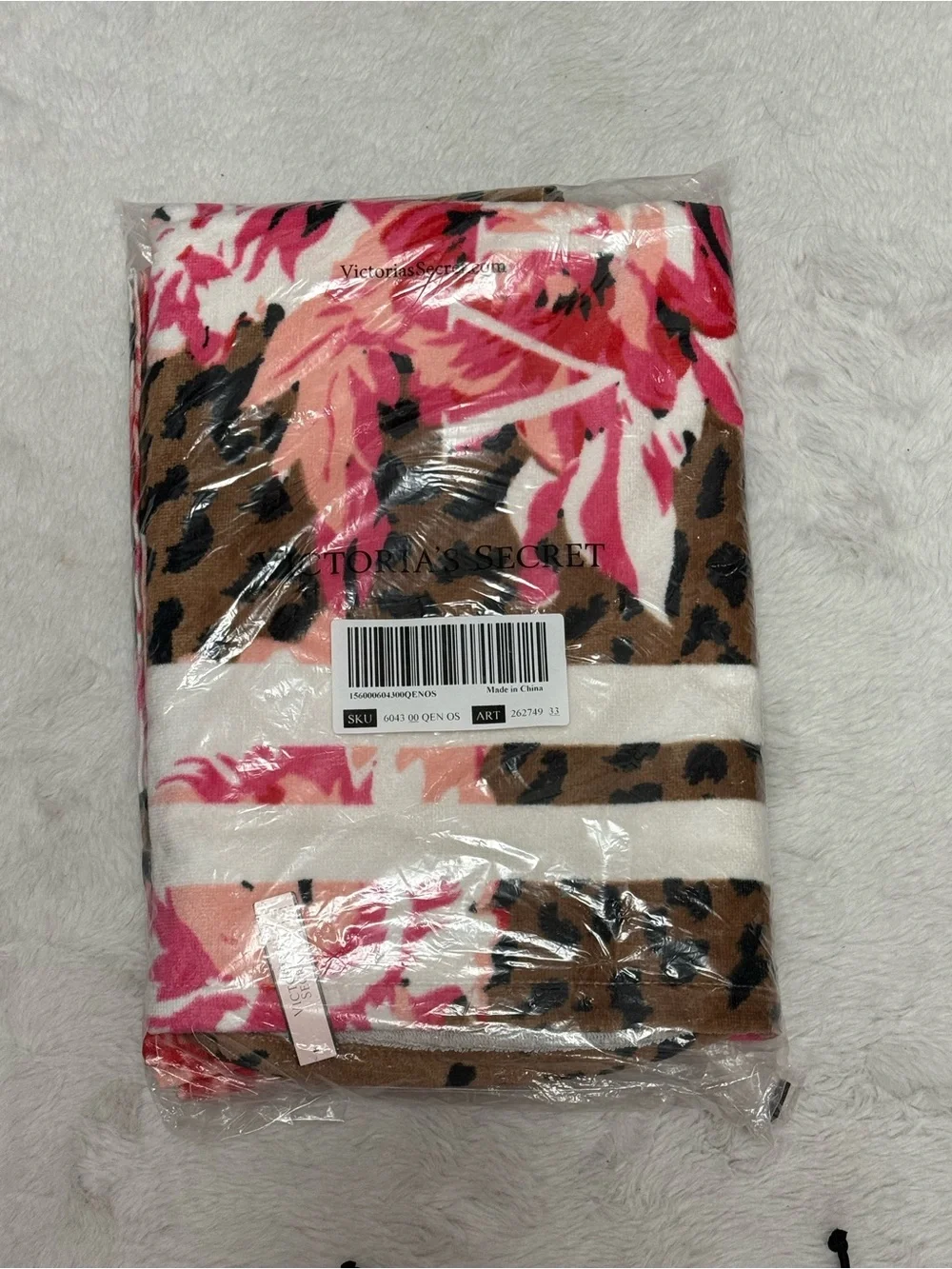 Leopard Floral Tie-Side Bikini Set in Pink with matching Towel